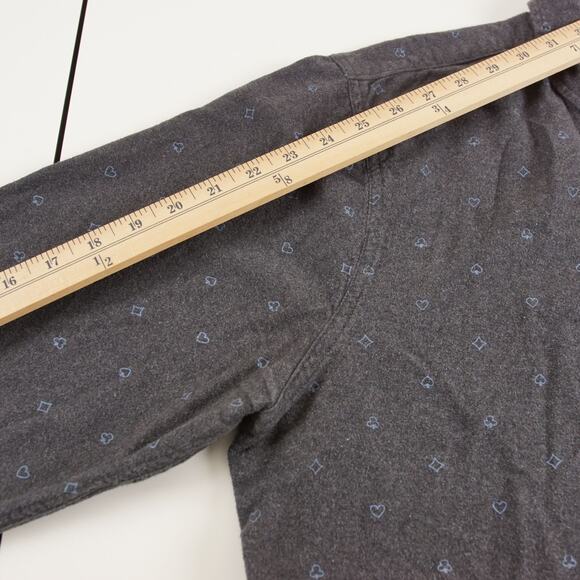 Marine Layer Poker Print Gray Long Sleeve Button Down Flannel Shirt Marge M - L - Picture 5 of 9